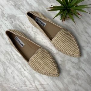 Steve Madden Natural Woven Pointed Slip-On Flats